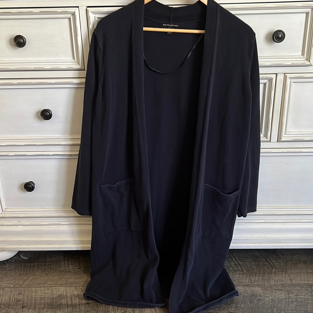 Long black cardigan sweater